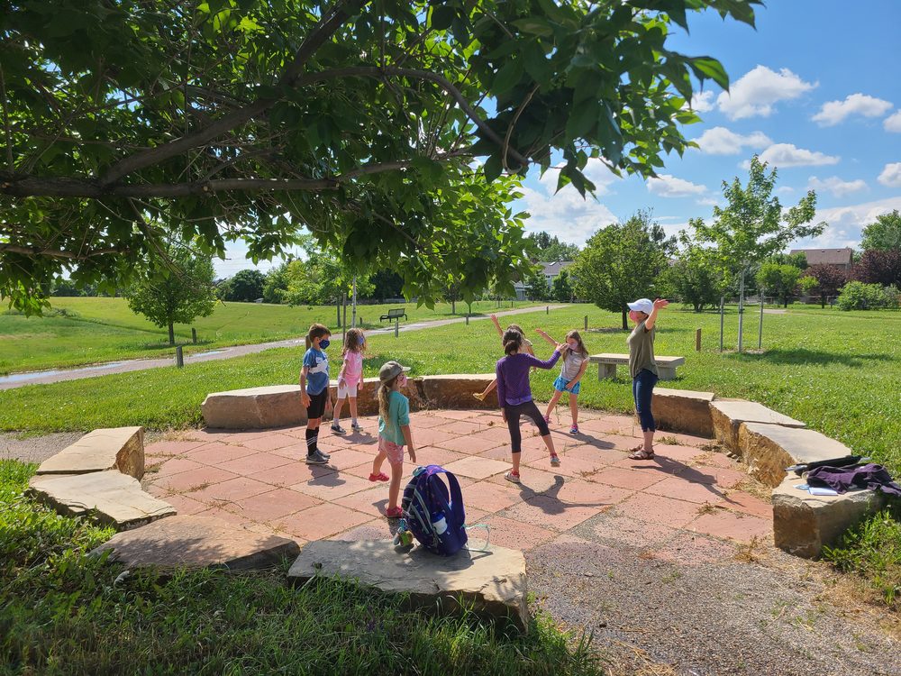 Outdoor music and movement class for children
